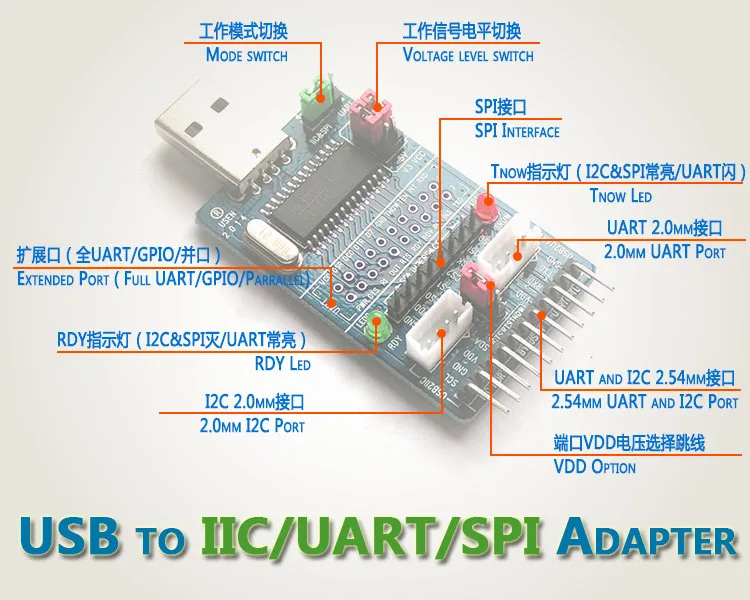 Переходник для CH341A с USB на I2C/IIC/SPI/UART/TTL/ISP параллельный преобразователь порта