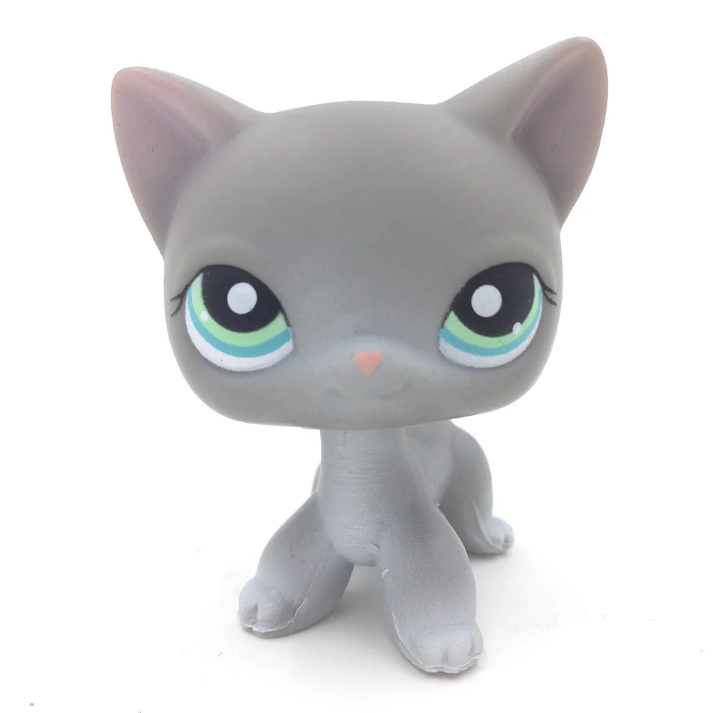 

PS #126 Gray Short Hair Cat Teal Eyes Rare Animal Kids Toys