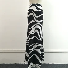 Высокая Талия юбки женские, макси saia новые летние Повседневное в черно-белую полоску; Женская высокая эластичность длинная юбка Для женщин XXXL Y1