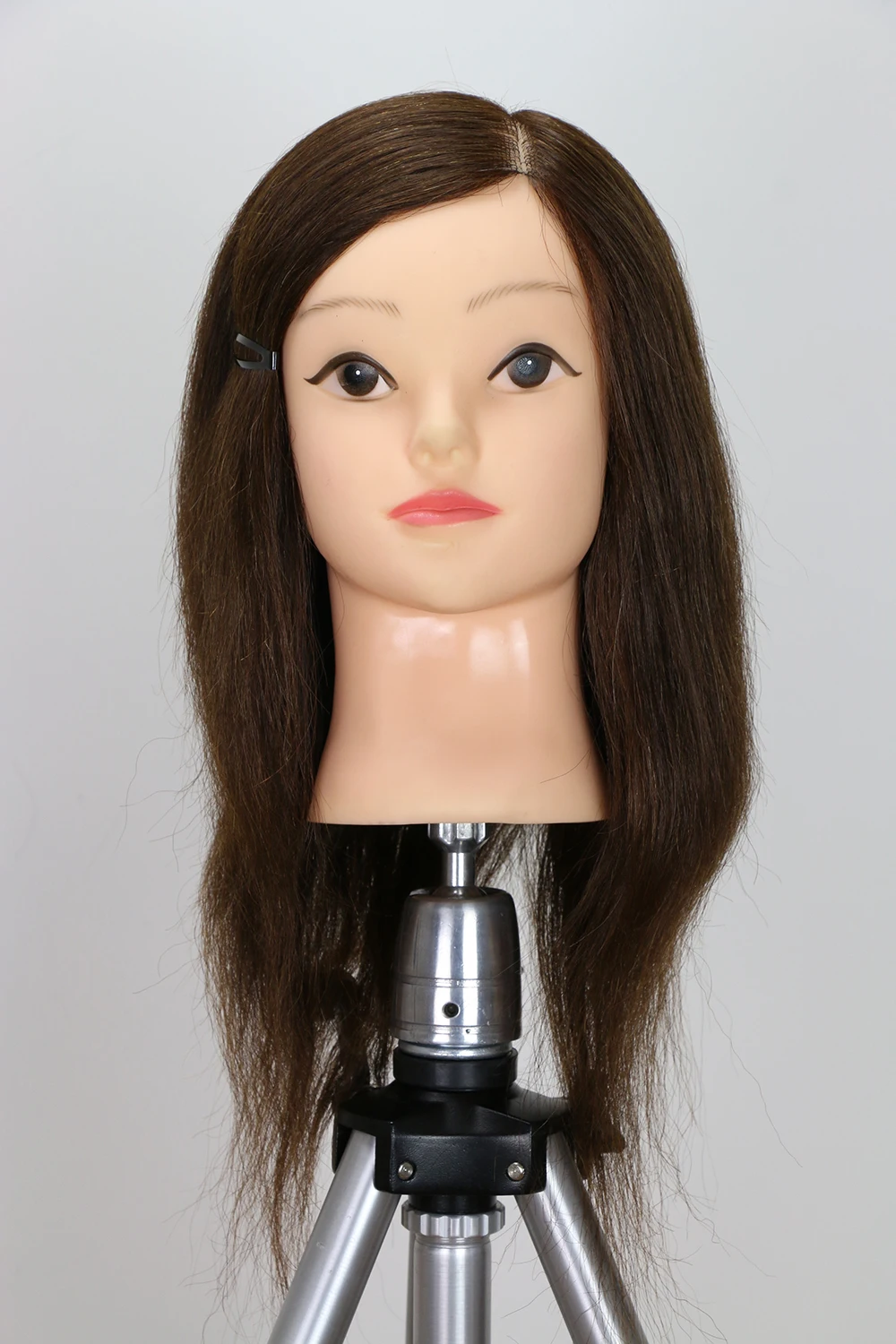 14inch 100% Human Hair Cosmetology Dolls Hairdressing Head Brown Hair