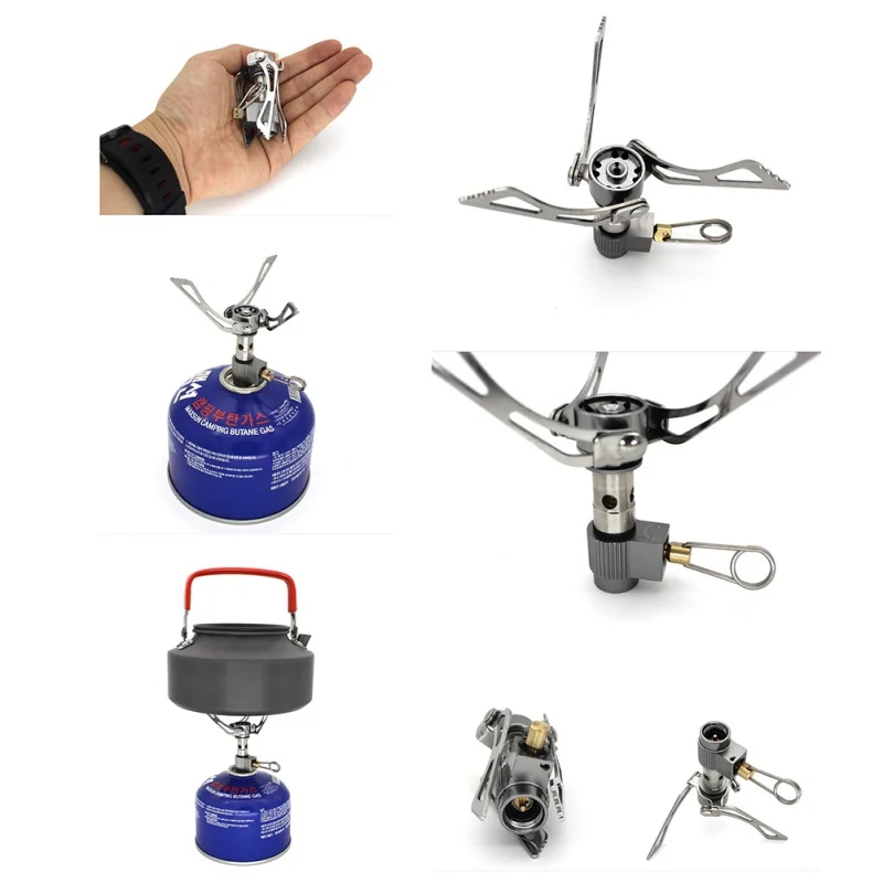 Ultra-Mini Luz de Camping Gas estufa de vajilla plegable Portable al aire libre Picnic cocina estufa de Camping Gas horno de supervivencia