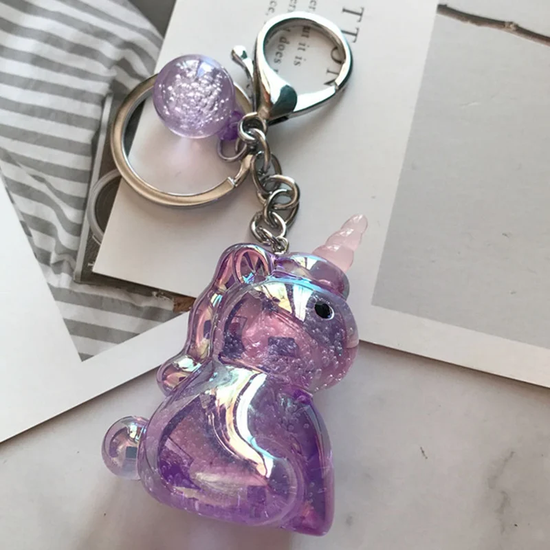 

Personalized Custom Crystal Key Chain Cute Unicorn Key Ring Gift Car Keychain Unique Jeweelry 2019