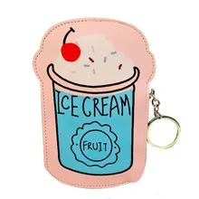 M233 мультяшный женский кошелек мороженое конус мороженое узор 4 цвета или 4 вкуса изысканный узор монета линия карты сумка