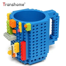 Transhome Building Blocks Mug 350ml Creative Personality Plastic Unbreakable Tumbler Assembling Of DIY Assembly Milk Coffee Mugs