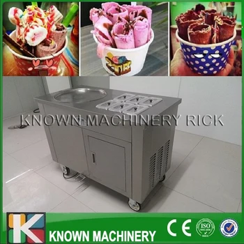 

The 110/220V big dia pans fry ice cream roll machine with import compressor and fine copper condenser Free shipping by sea