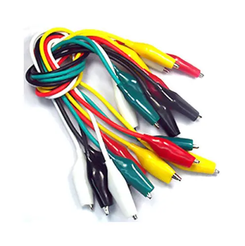 

10 PCS 5 Color Alligator Clip To Alligator Cables for Power Supply Test Probes
