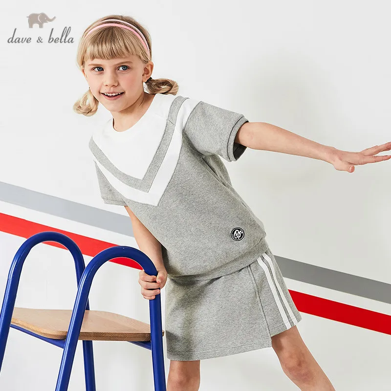 

DBK9753 Dave bella summer baby girls clothing sets children cute solid suits toddler infant clothes girls pullover outfit