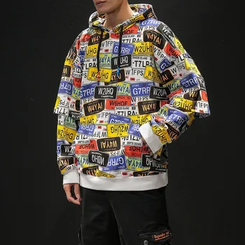 

Spring Loose Camouflage Letter Hoodies Sweatshirts Japan Style Big Size hooded Tops Outwear Hip Hop Streetwear Sweatshirt Homme
