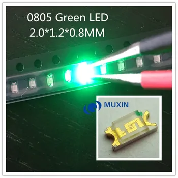 

1000pcs Free shipping Green 0805 SMD LED diodes light Pure Green Emerald 520-530nm 3.0-3.4v