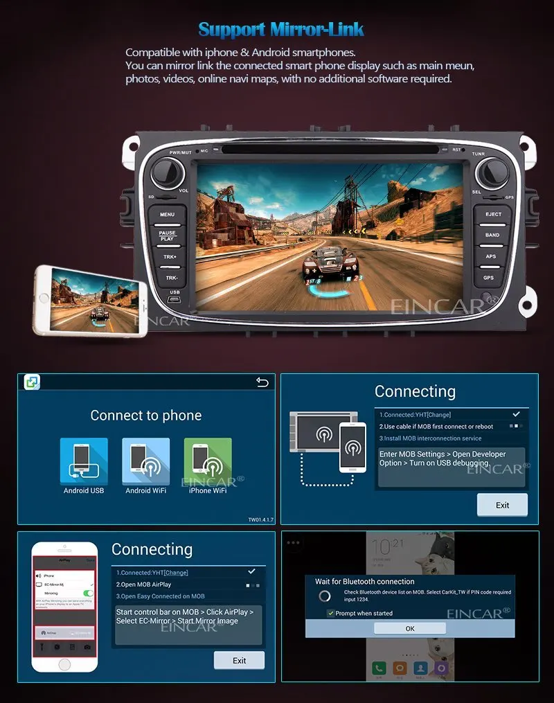 Perfect Android 5.1 Car DVD Player Double Din Headunit GPS Car Stereo Navigation Bluetooth AutoRadio Audio For FORD/Focus/MondeoWiFi 2 Perfect Android 5.1 Car DVD Player Double Din Headunit GPS Car Stereo Navigation Bluetooth AutoRadio Audio For FORD/Focus/MondeoWiFi 2