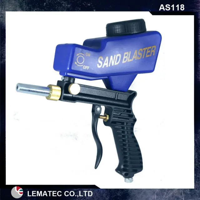 LEMATEC Hand held Portable Air Sandblaster Gravity Feed Sand Blaster