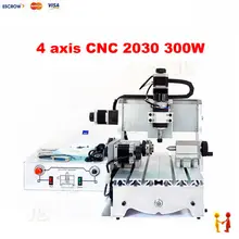 4 axis mini cnc router 3020 300w spindle woodworking lathe machine for PVC Acrylic Plastic Wood