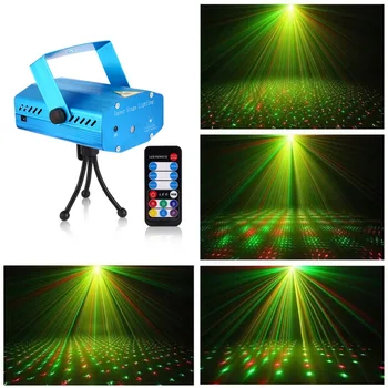 

Mini Stage Light LED Laser Projector Red Green Star Voice-activated/Auto/Flash FDA Certificated for Club Disco Bar DJ Party