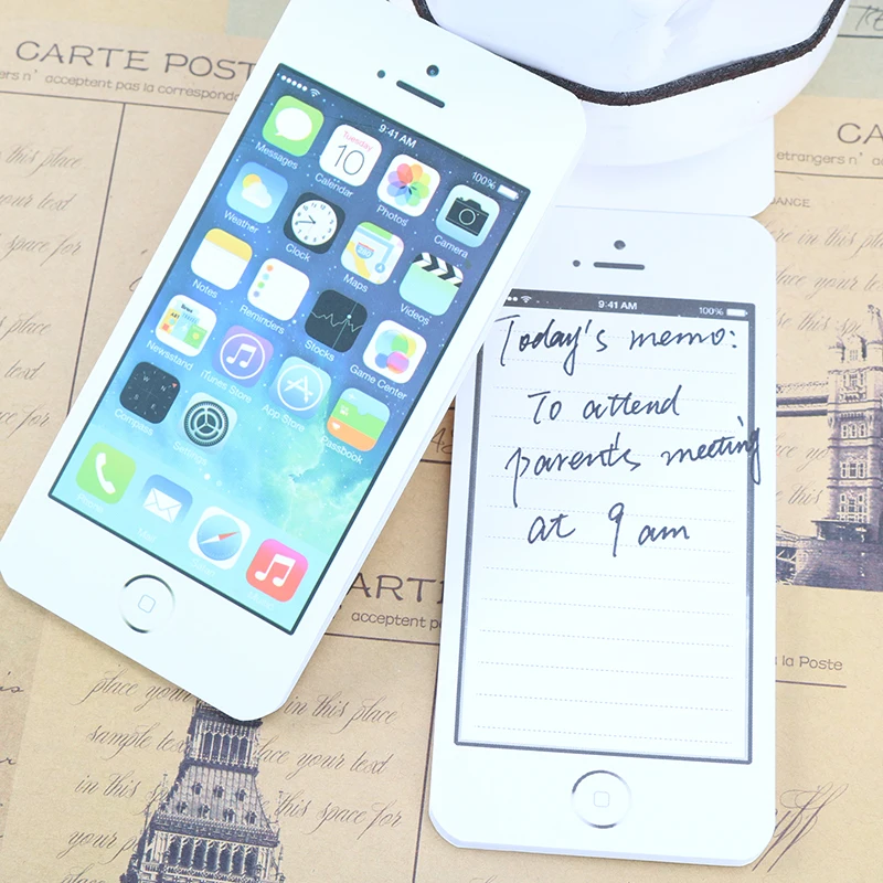 White Fashion Sticky Notes Note Paper Modern Cell Phone