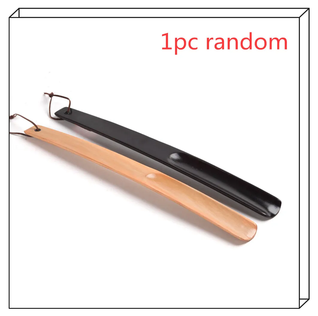 1pc Wooden Shoes Spoon Useful Fashion Shoes Horns Brace Pull Convenient Wearing Shoes Support Random Color