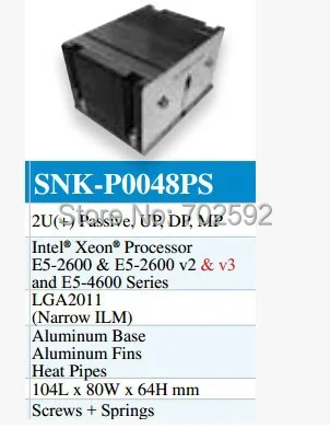 

original  heatsink kit SNK-P0048PS 2U  LGA2011 825.826.2uTWINS server