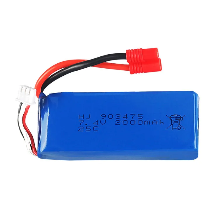 7,4 V 2000 mAh 12428 для квадрокоптера SMRC X8C X8W X8G 7,4 V 2000 mAh аккумулятор Lipo большой емкости 903475