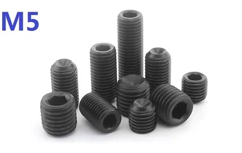 

200PCS/LOT 12.9 Carbon steel M5x3/4/5/6/8/10/12/16/20/25/40mm Hex hexagon Socket Head Cap Screw Bolts set screws with cup point