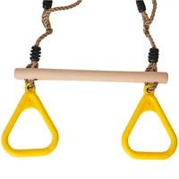 Fun Wood Kids Flying Rings Swing For Child & Adult Pull-Up Pull Up Chinning Muscle Outdoor Indoor Sports Toys 2 in 1 Set Toy 1