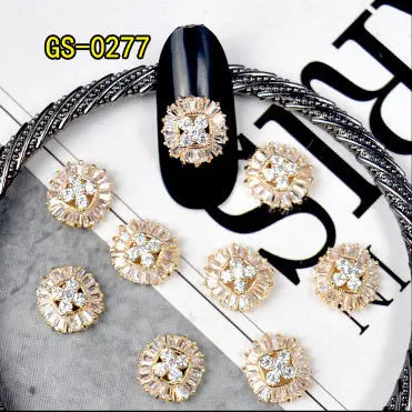 10 шт циркониевые драгоценные камни для дизайна ногтей ювелирные изделия из сплава украшения для ногтей блестящие циркониевые Стразы для маникюра циркониевые алмазные подвески для ногтей - Цвет: GS0277