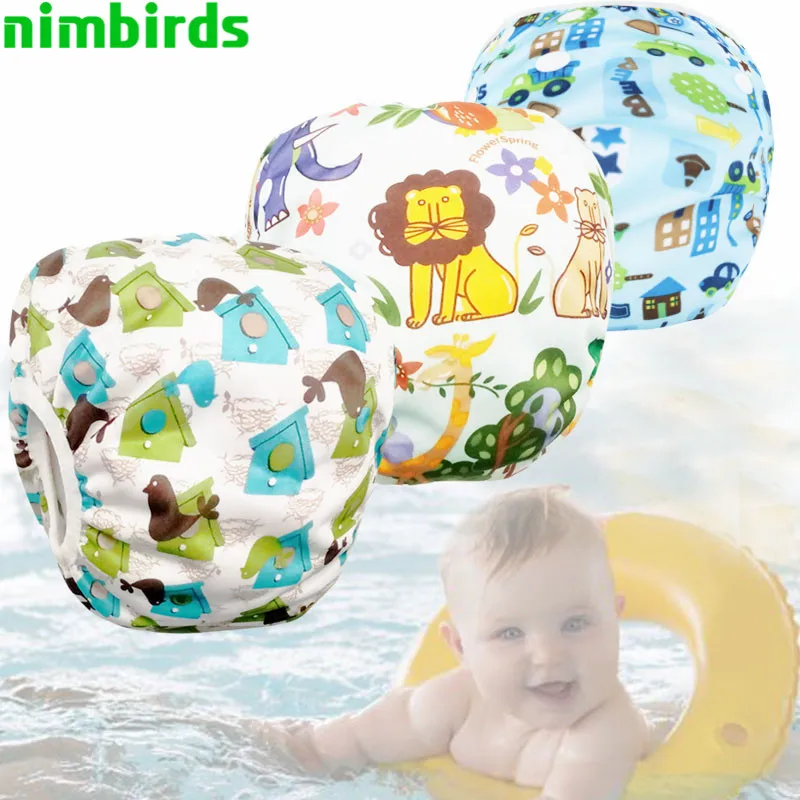 3 PCS Swim Cloth Diapers One Size Swimming Trunks Cloth Nappy Swim