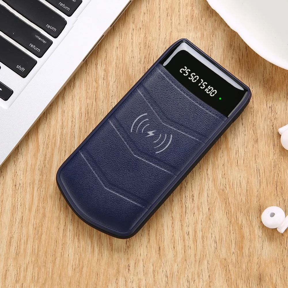 10000mAh Phone External Battery Power Bank Dual USB Portable Powerbank For iPhone 8 X XS Max Samsung Xiaomi Qi Wireless Charger