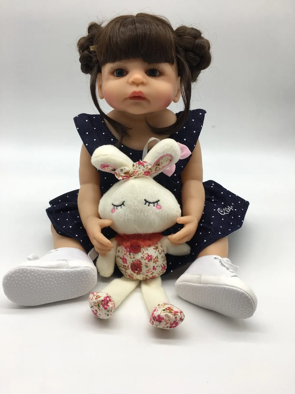 23 "57 см полный Силиконовый Reborn Baby Doll Bebe Реалистичное моделирование купать игрушки Настоящее прикосновение девушка Коллекционная кукла