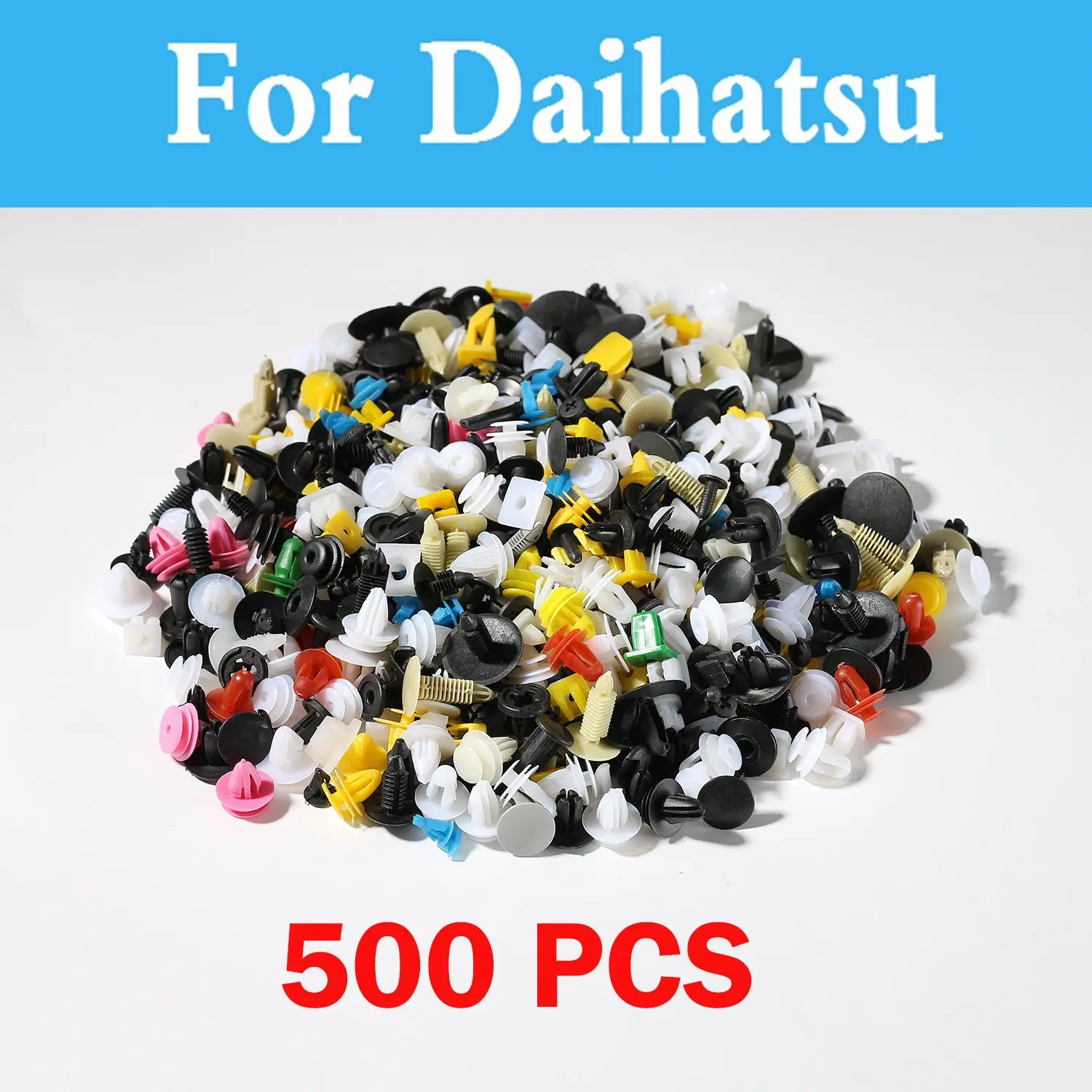 

New 500pcs Mixed Car Styling Bumper Clips Retainer Rivet Decoration For Daihatsu Trevis Max Mira Sirion Sonica Terios Mira Gino