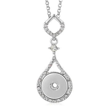 

10pcs/lot Vocheng Ginger Snap Charms Necklace 18mm Button Crystal Pendant with Stainless Steel Chain NN-577*10