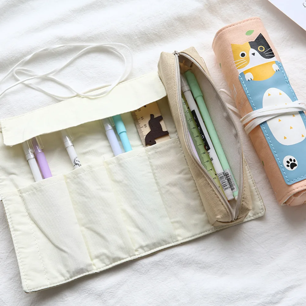 

ZTPencil Canvas The Pen Curtain Dual Purpose More Function Originality Student Personality Pencil kawaii Bag Stationery WJ-HD19