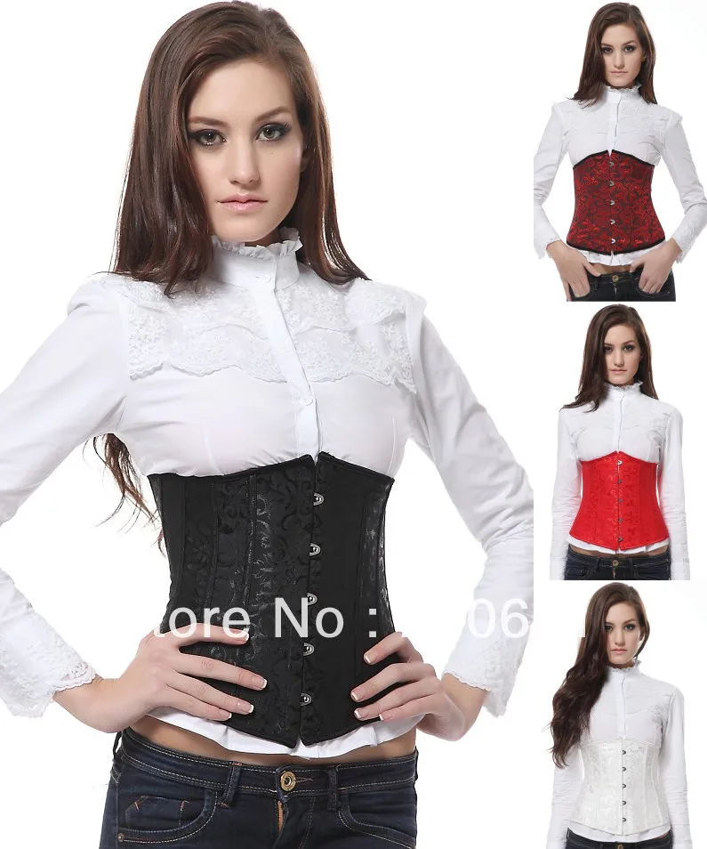 New sexy Boned Lace Up back underbust waist cincher Corset Bustier Top