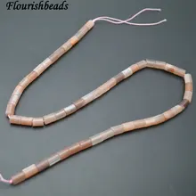 5x7 мм персик лунный камень Sunstone цилиндра tube Форма Камень Loose бусы