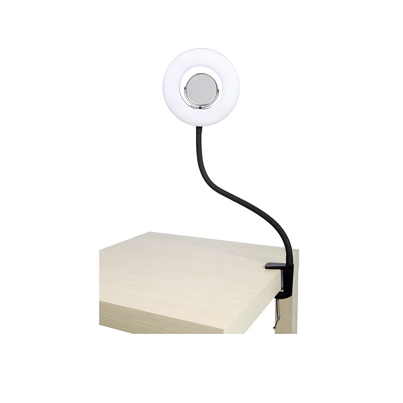 

Photography 8 inch Ring Light 120pcs LED 24W Dimmable White Lighting Photo Studio Tabletop Lamp with Cosmetic Mirror