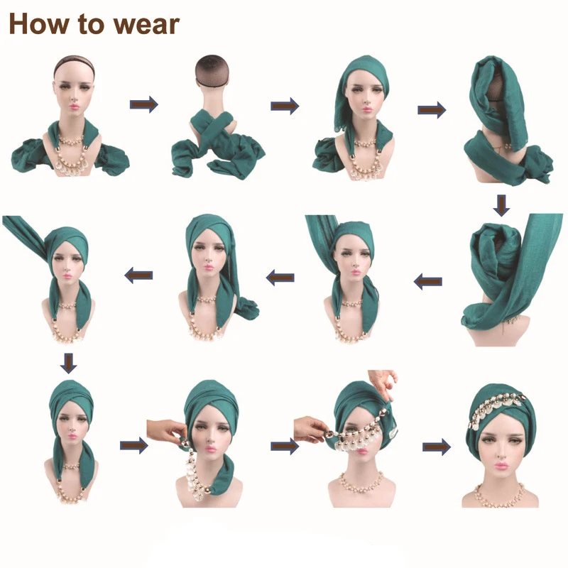 Абайя ислам хиджабы арабские внутренние шапочки под хиджаб тюрбан Mujer шаль мусульманская Абая для женщин длинный тюрбан палантин обертывание джилбаб платок