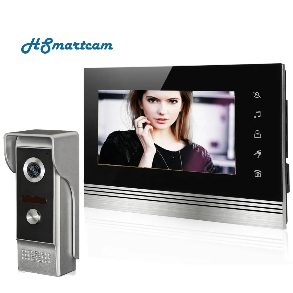 

New Touch key 7 Inch LCD Monitor 700TVL Aluminum alloy Out door Camera Video Intercom Doorbell System Security Door Phone Bell