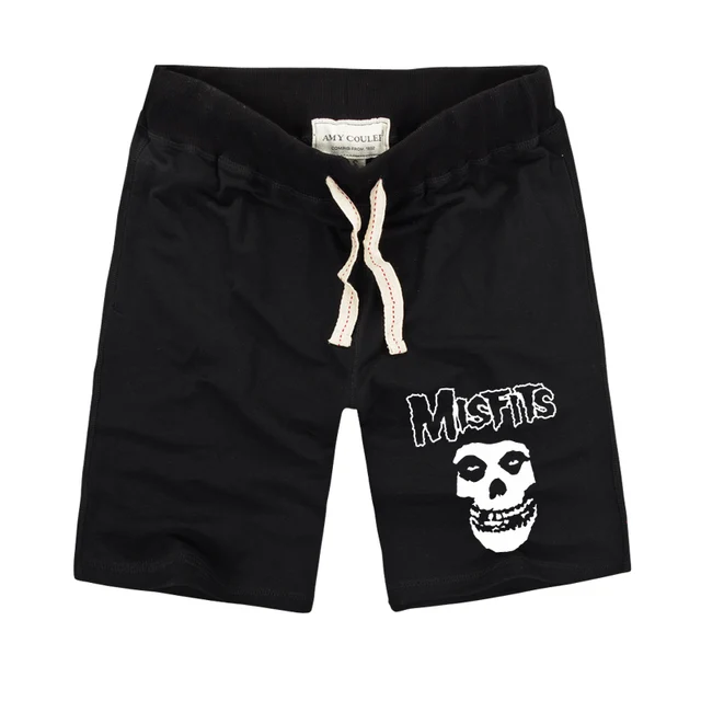 The MISFITS Shorts High Quality Summer Fashion Skull Printed Men's Casual Fitness Shorts Cotton Knit Short Pants Plus Size S-2XL 1