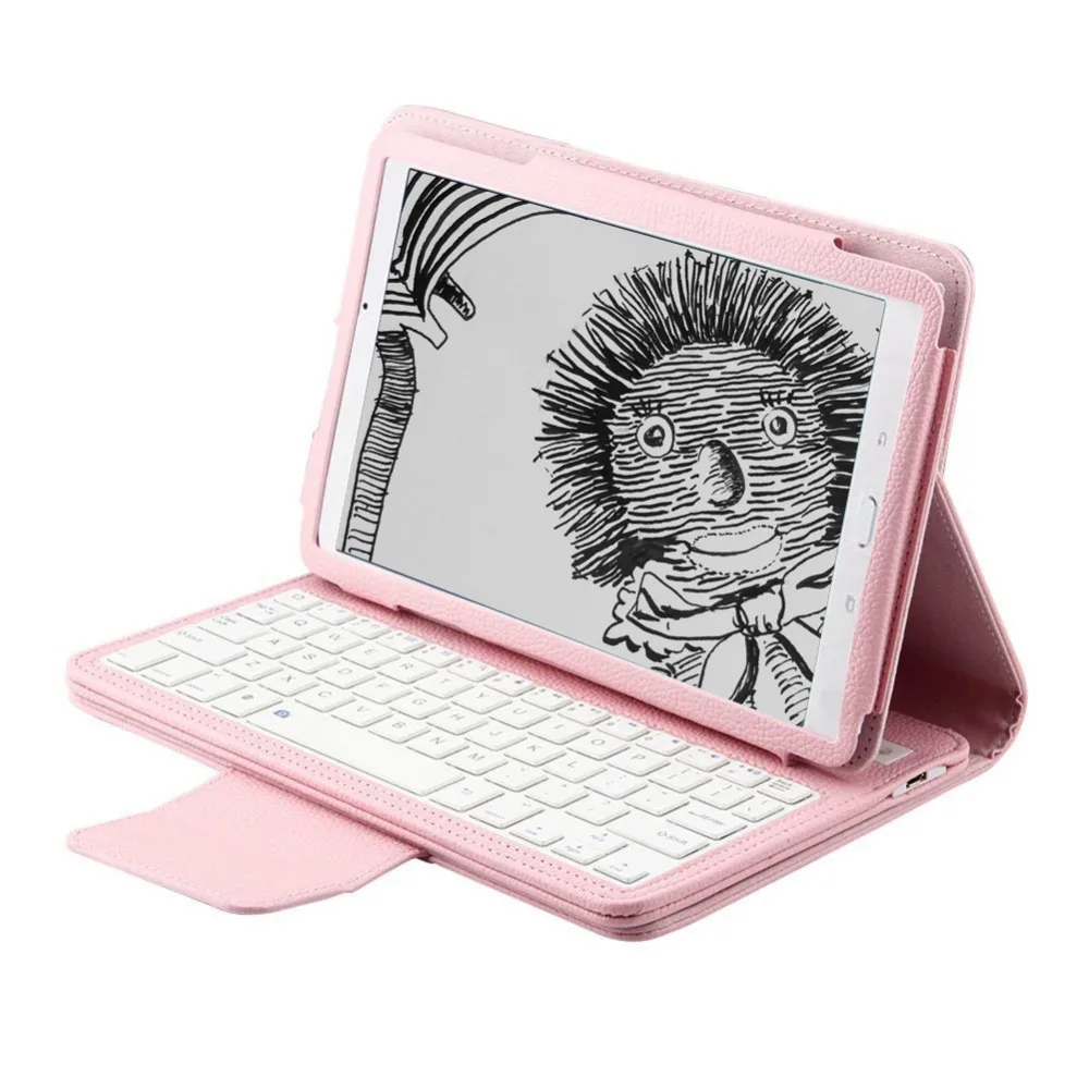 

for Samsung Galaxy 9.6" Folding Leather Case Bluetooth Keyboard Case Cover Protective Case with Tablet Keyboard Stand Case Cover