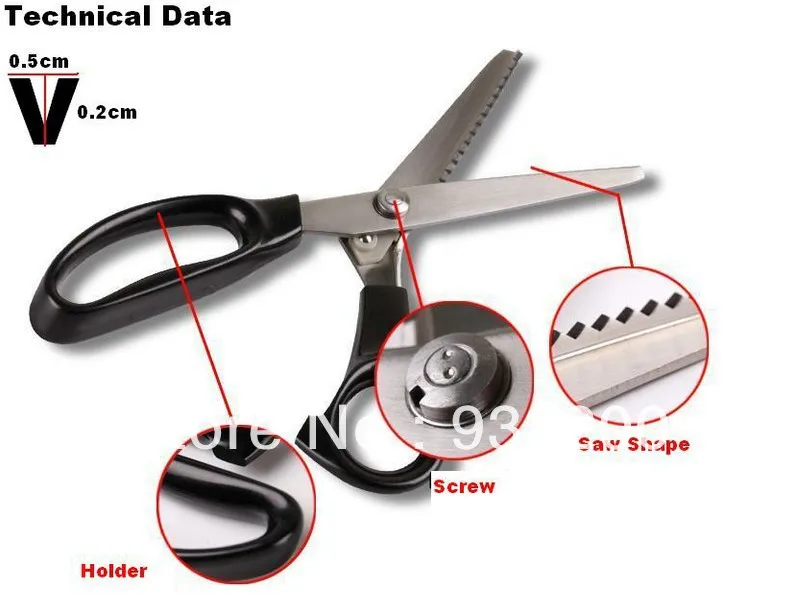ISO9001 профессиональные волна ножницы из нержавеющей Cut V форму ткань ножницами 25 см ширина 1 шт./лот