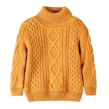 Одежда для малышей теплый свитер с круглым вырезом детские пуловеры для малышей плюшевый бархат внутри Зима-осень вязаный Свободный Топ для детей от 3 до 8 лет