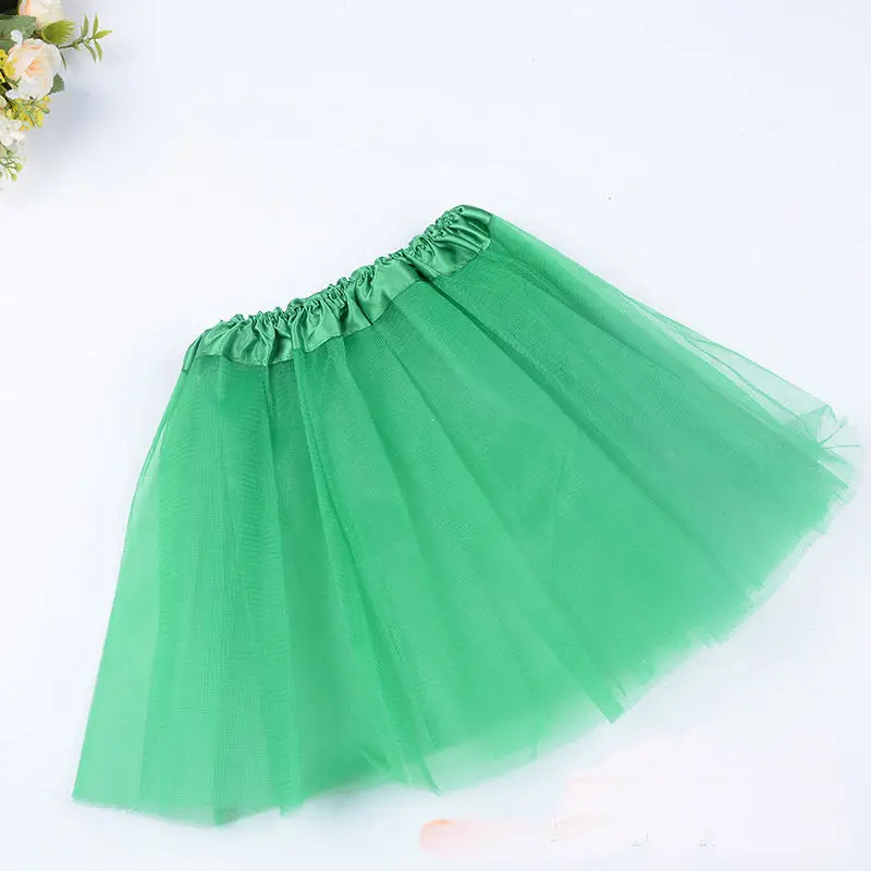 HziriP/ детская сетчатая мини-юбка для девочек Детская танцевальная юбка из сетчатой пряжи Новое поступление, мягкие однотонные Юбки принцессы для малышей Юбка-пачка - Цвет: green