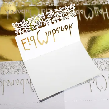 

50pcs/set Eid Mubarak Decorative Greeting Card Innovative Cardboard for Muslim Ramadan Mirror Decor Table Congratulation Card