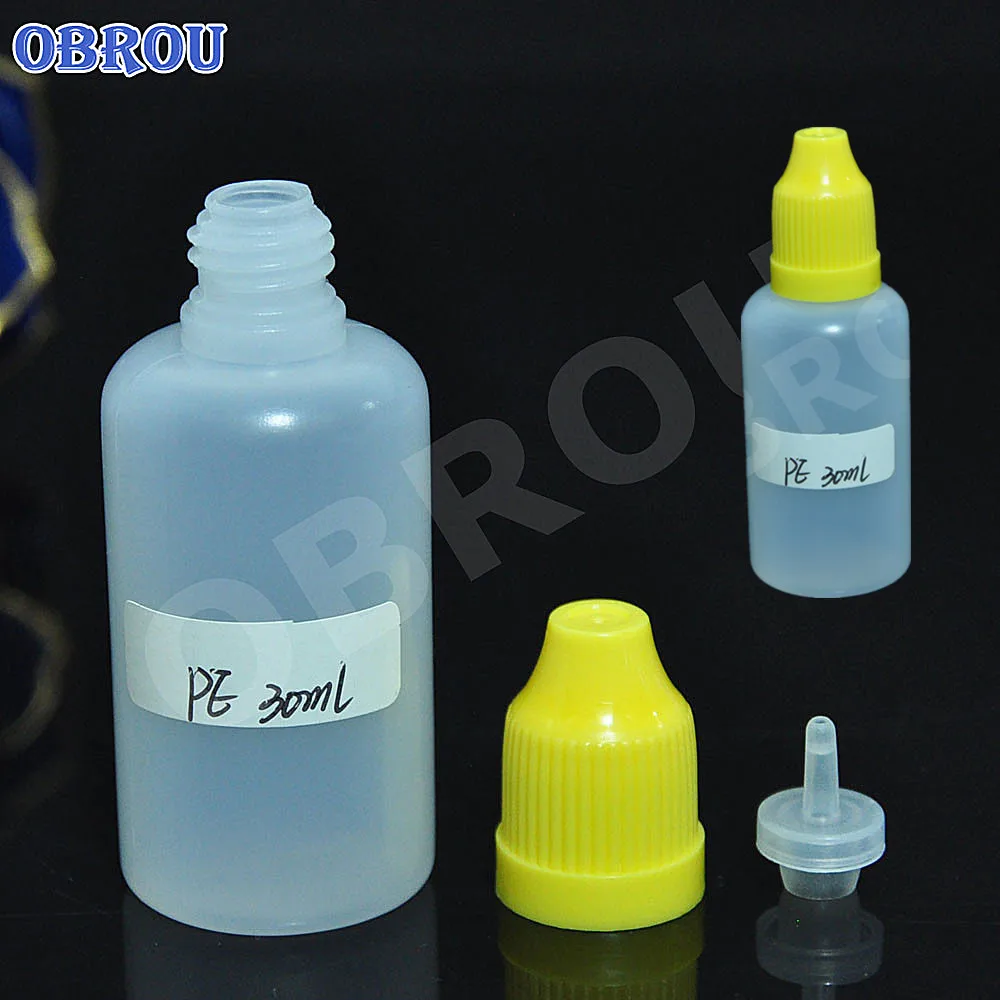 

10pcs Samples Empty 30ml Plastic Dropper Bottle Eye Drop Bottle With Childproof Cap Long Thin Tip for liquid