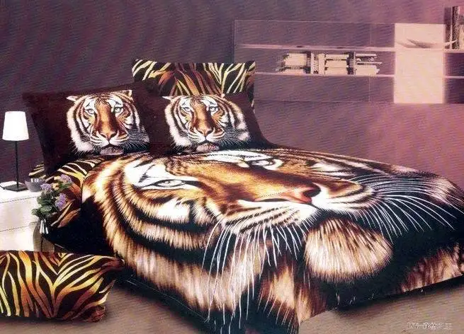 3D Tiger animal print bedding set sets king queen size