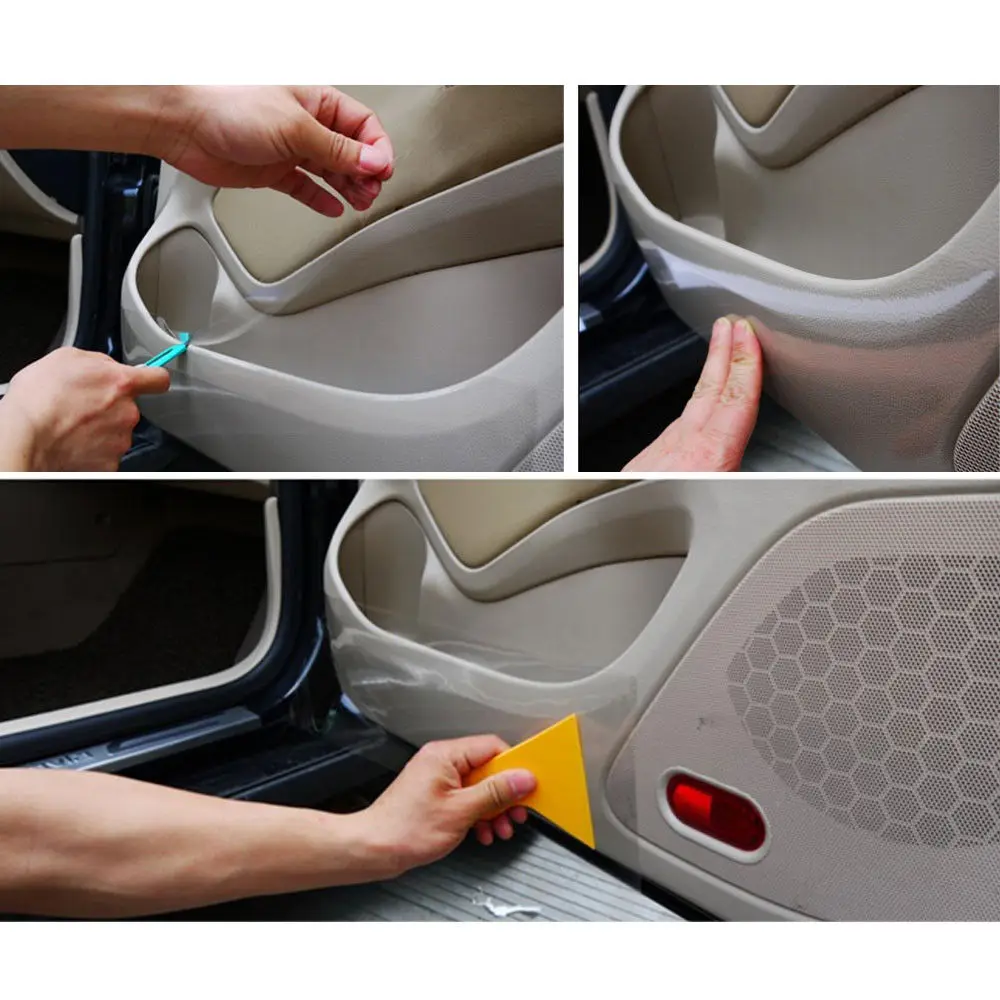 Clear Car Inner Door Handle Panel Protection Film 20*200cm Transparent