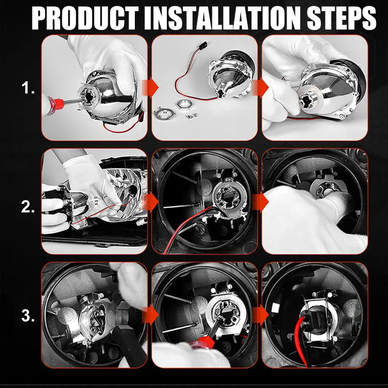 2 шт. 2 дюйма Автомобильный проектор Объектив универсальный би ксенон HID Серебряный кожух модифицированная для H1 ксеноновая лампа H4 H7 мотоциклетная фара DRL