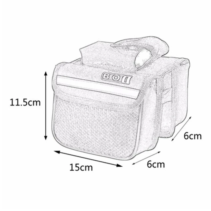 Excellent 2L Cycling Bicycle Bike Top Frame Front Pannier Saddle Tube Double Side Bag Double Pouch 4 Colors 2017 New Arrival 3
