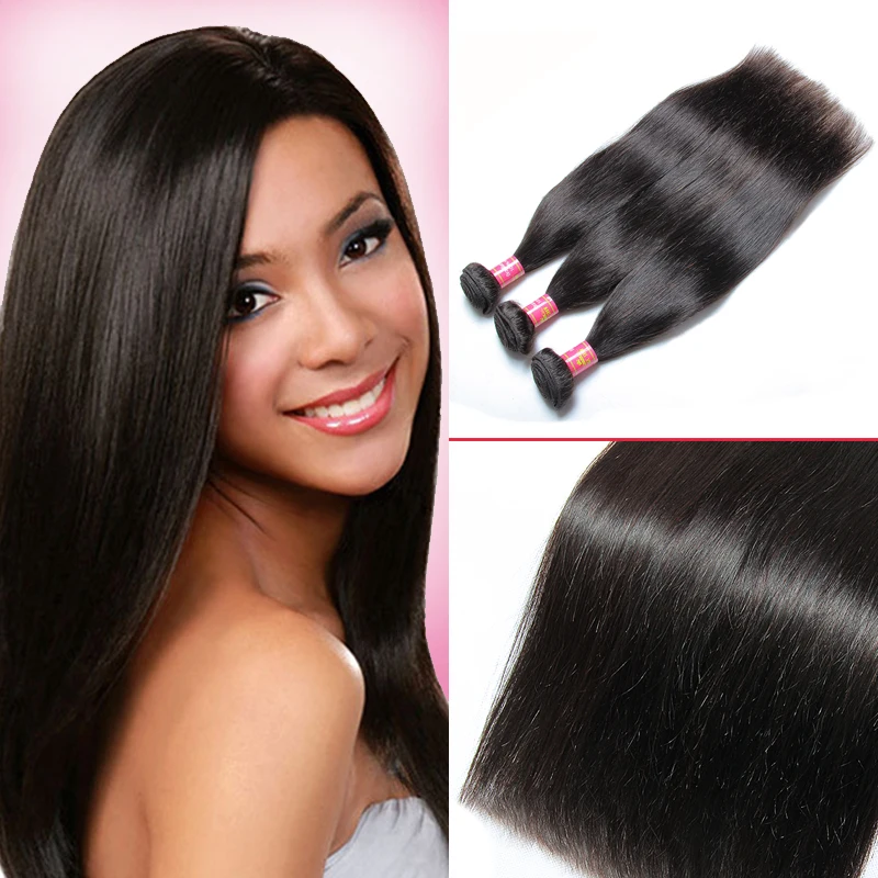 

7A Unprocessed Brazilian Virgin Hair Straight 1pc/lot Brazillian Straight Human Hair Extension 100g/bundle Pure Human Hair Weave