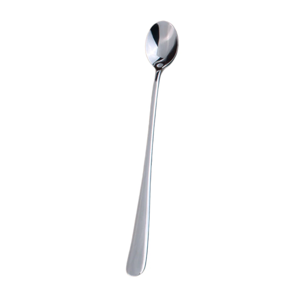 

6pcs Long Handle Teaspoons Tableware Ice Cream Stainless Steel Silver Mixing Stir Spoon Coffee Spoon Dessert