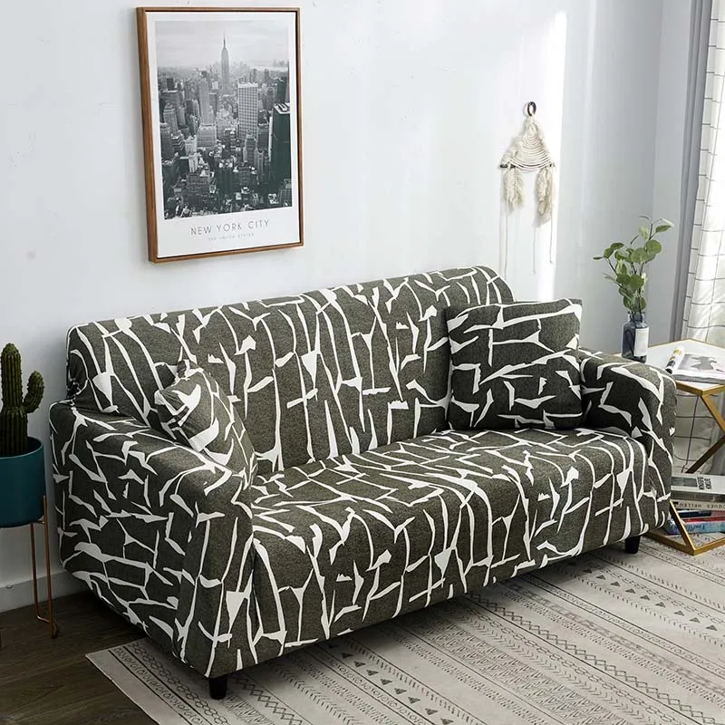 Элегантный современный диван-кровать спандекс полиэстер цветочный 1/2/3/4 местный крышка чехол стул Гостиная протектор мебели - Цвет: D
