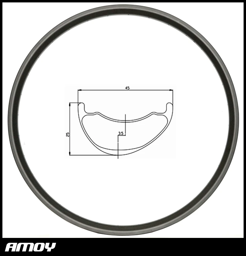 

29er PLUS 45mm width Asymmetrical AM/ENDURO MTB carbon rims Hookless